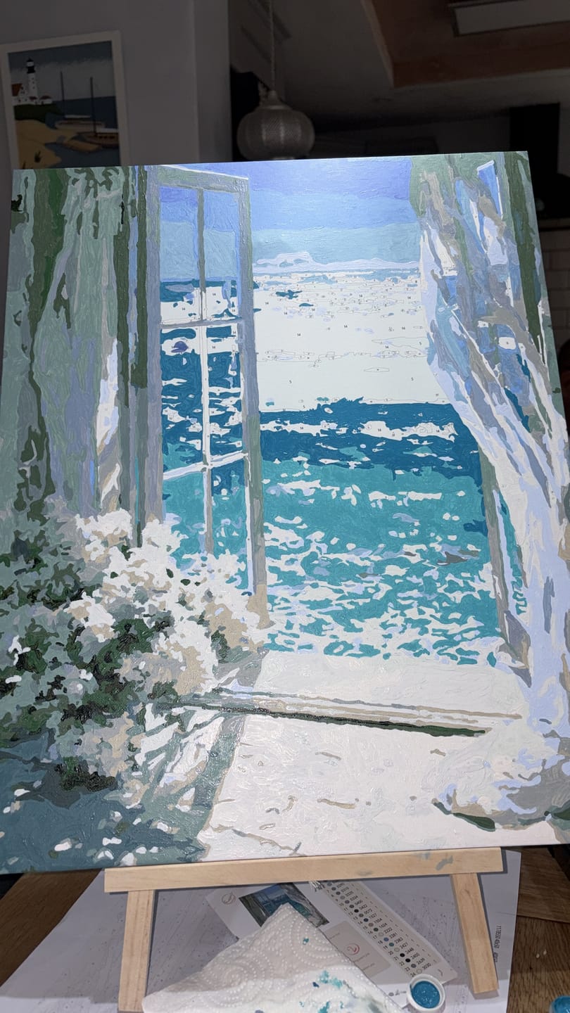 Customer photo review of By the Azure Window | Paint by Number