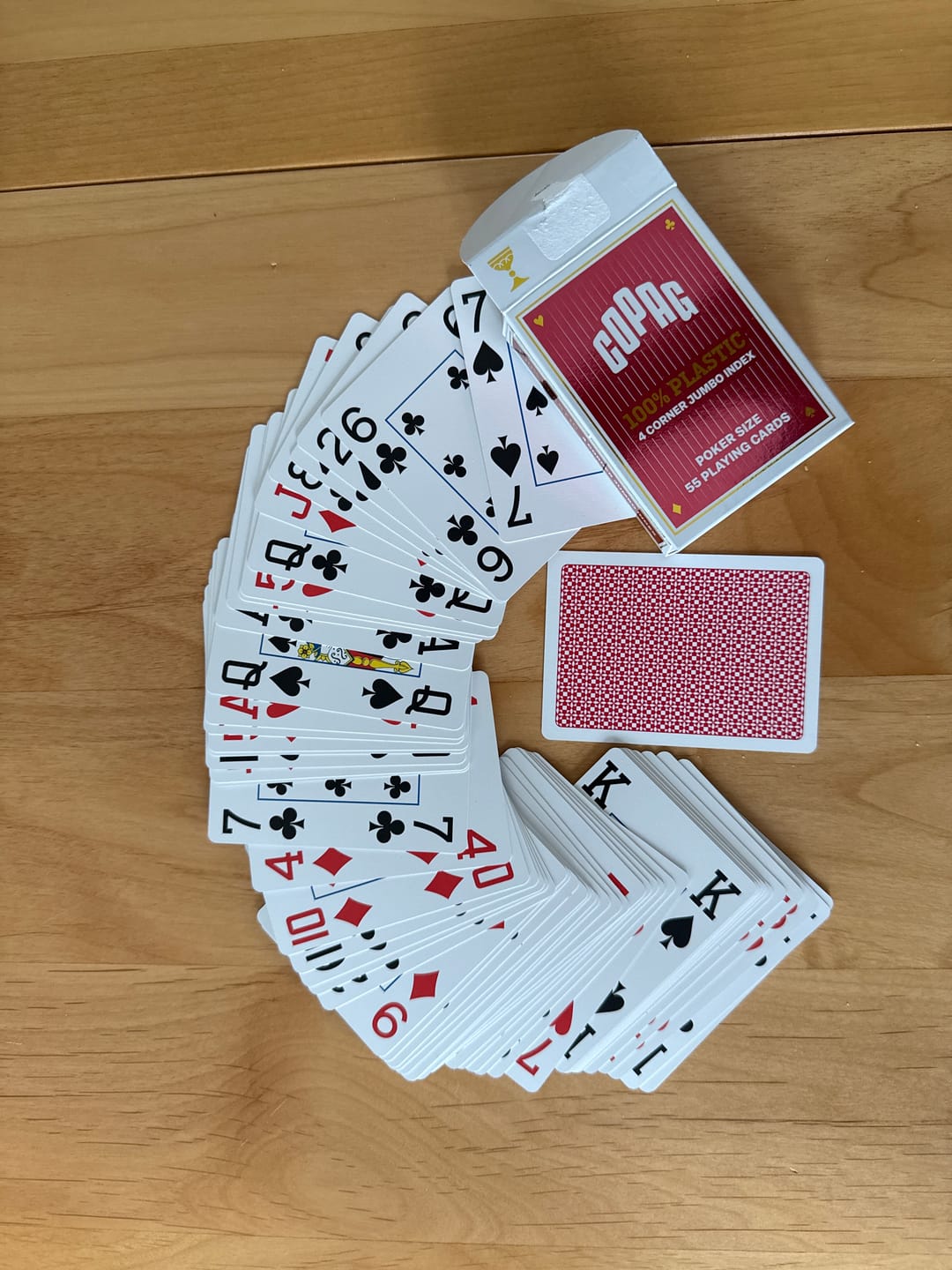 Customer photo review of Poker Playing Cards COPAG Plastic Red 4 Index