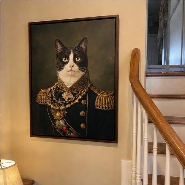 Customer photo review of Custom Royal Military Pet Portrait Canvas