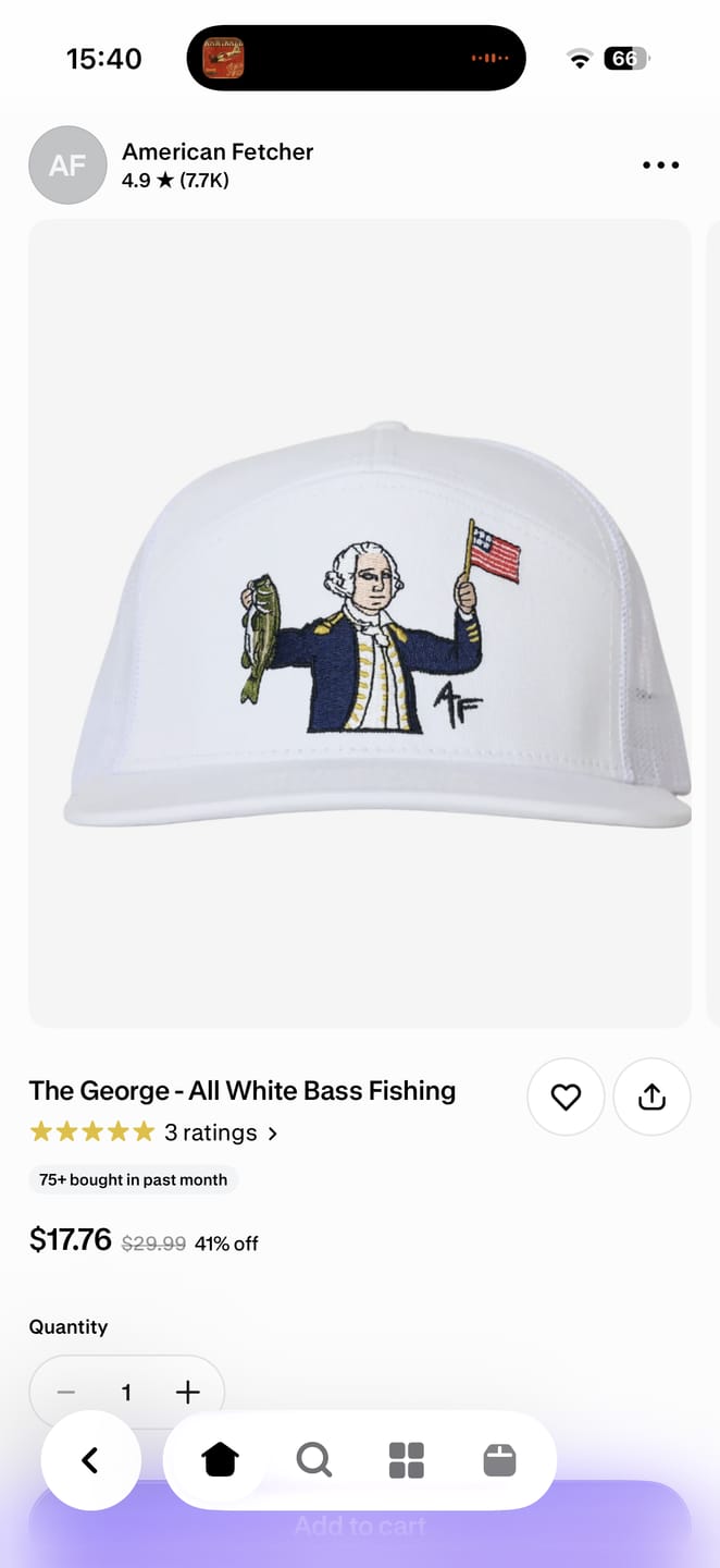 Customer photo review of The George - All White Bass Fishing