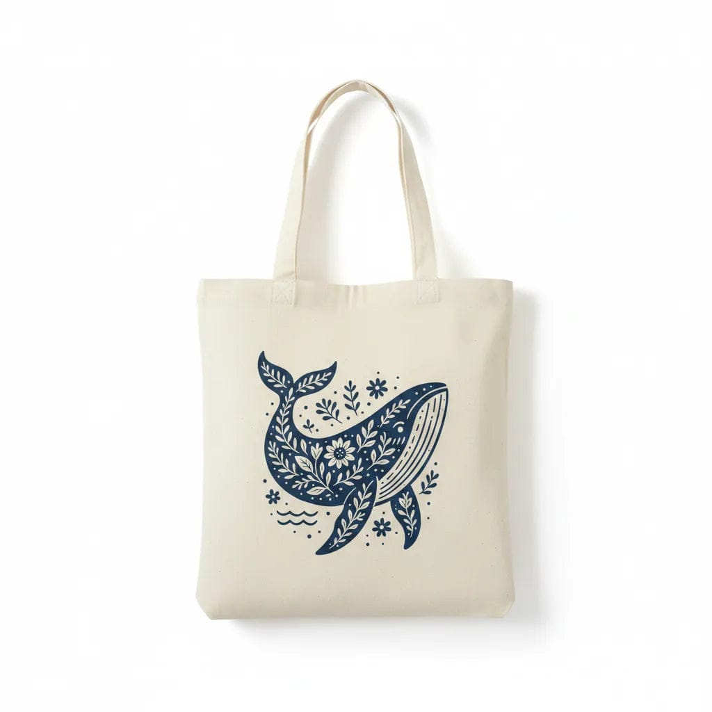 Customer photo review of Wrapzy Floral Whale Tote Bag