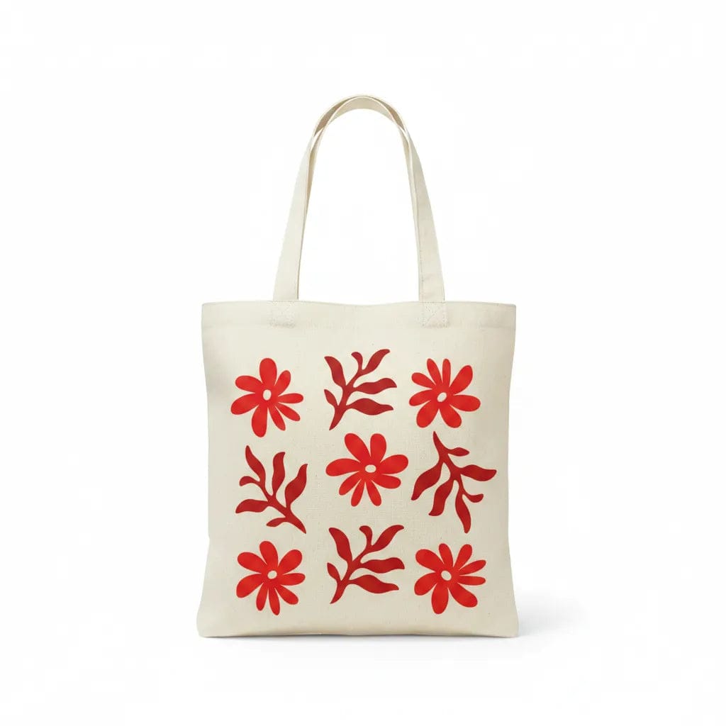 Customer photo review of Wrapzy Red Daisy Pattern Tote Bag