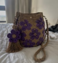 Customer photo review of Bolso de Ganchillo Hecho a Mano