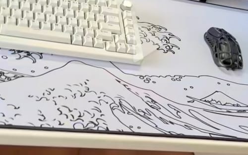 Customer photo review of Great Wave Black | Mousepad