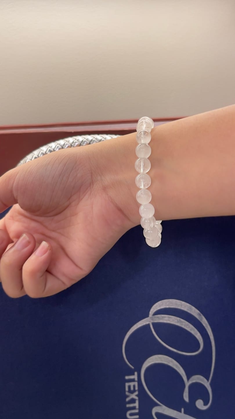 Customer photo review of Natural Clear Quartz Crystal Bracelet | Vastu Remedy for Meditation & Focus | 8 mm Beads