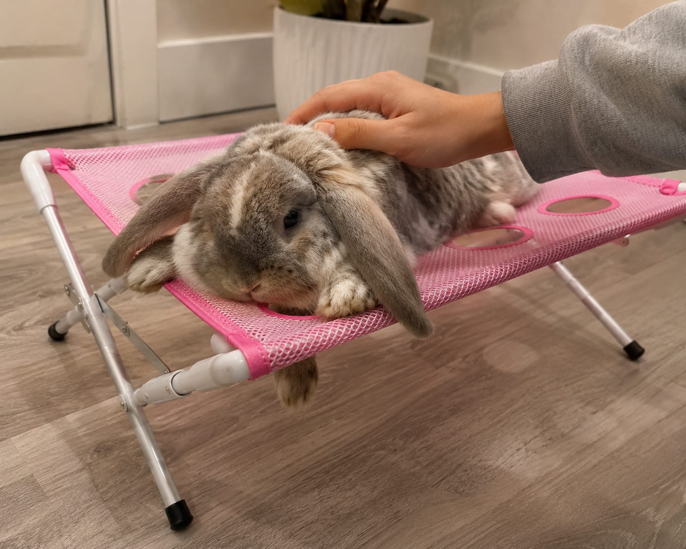 Customer photo review of Washpaws — Bunny Grooming & Care Chair