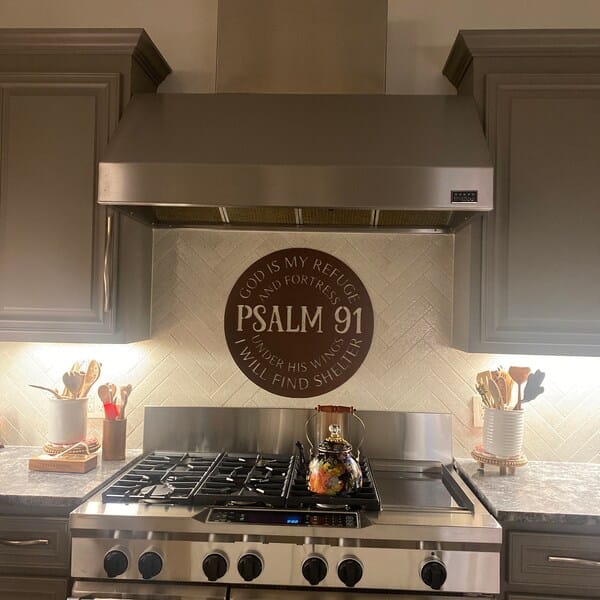 Customer photo review of Psalm 91 Metal Wall Art - God Is My Fortress Circle