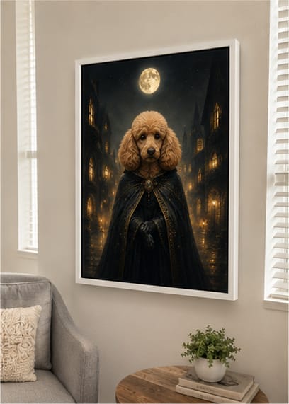 Customer photo review of Custom Black Cat Witch Portrait Canvas Wall Art