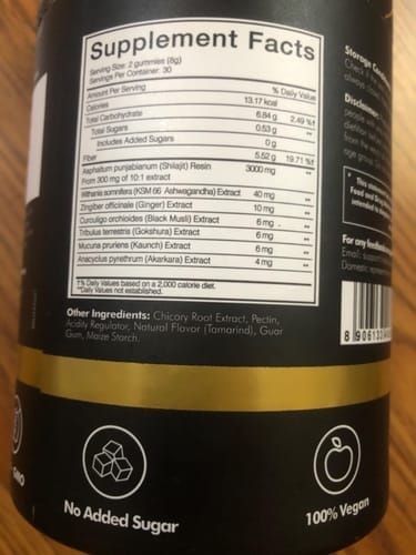 Customer photo review of Pure Himalayan Shilajit Gummies 3000mg with KSM-66 Ashwagandha — 60 Gummies