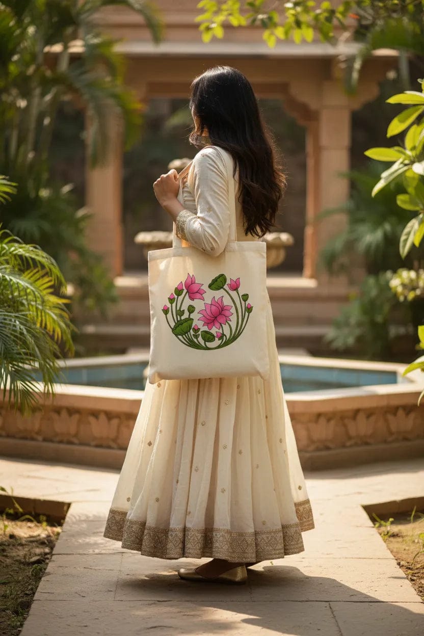 Customer photo review of Wrapzy Lotus Bloom Tote Bag