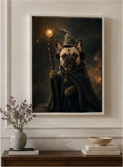 Customer photo review of Custom Magical Wizard Pet Portrait Canvas Wall Art