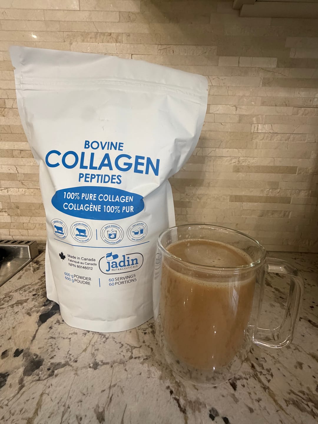 Customer photo review of Hydrolyzed Bovine Collagen Peptides Powder 600 g (60 Servings) - 100% Pure Collagen
