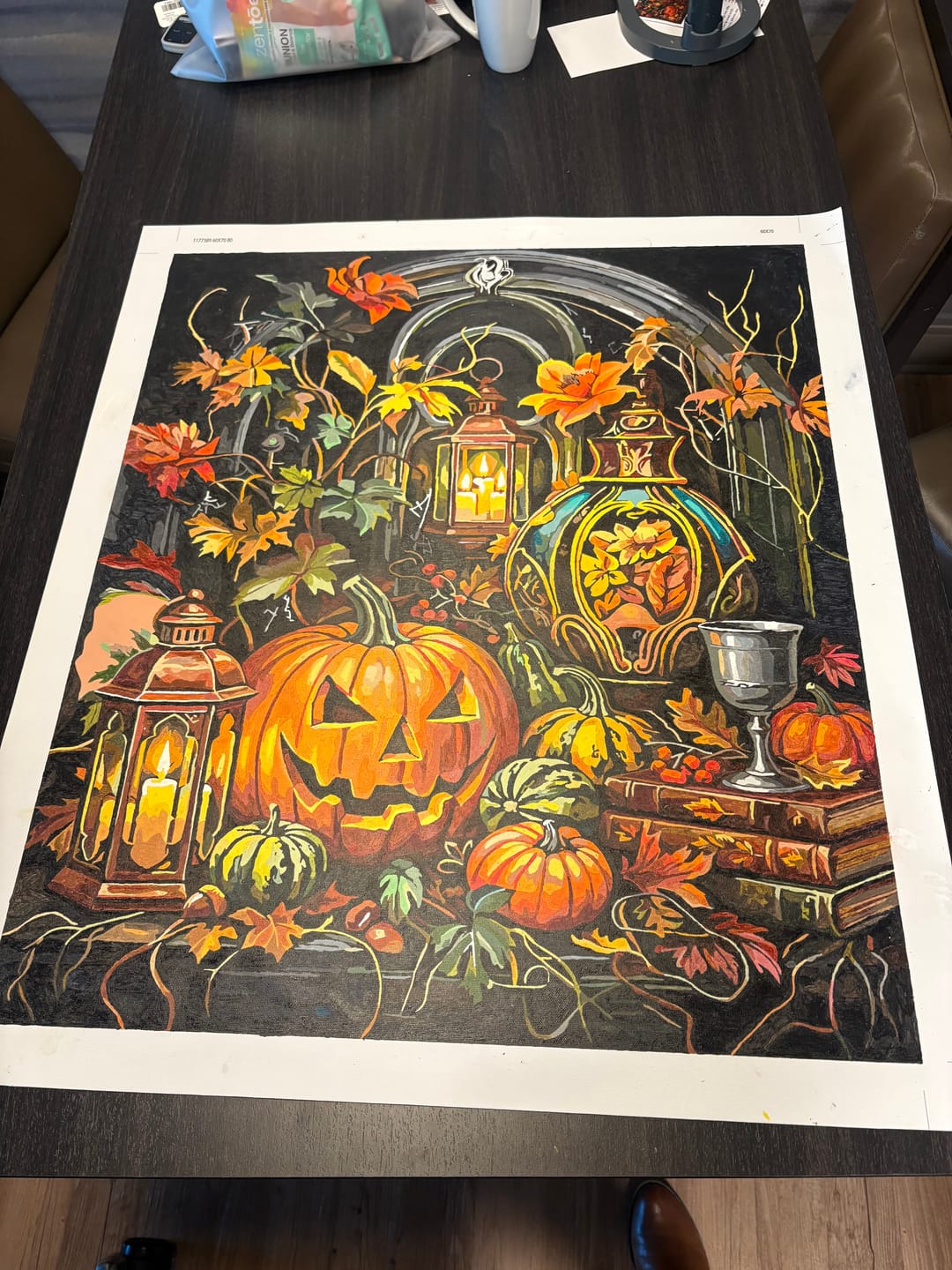 Customer photo review of Halloween Potion Pumpkin Scene (80 Color Paint by Numbers)
