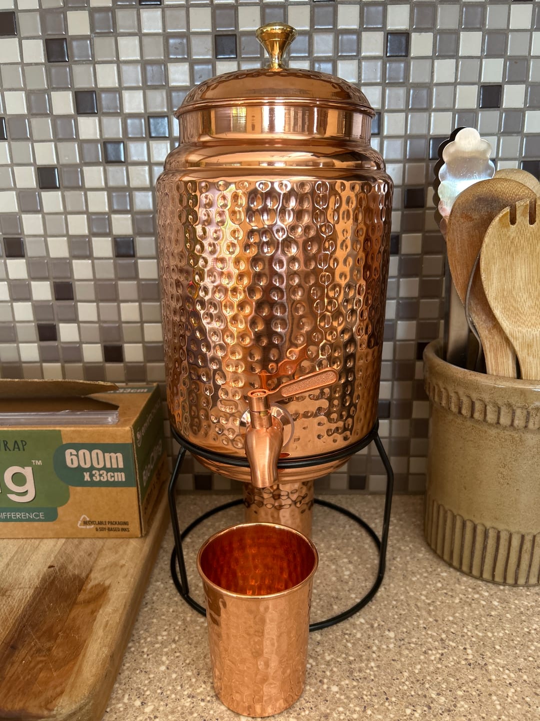 Customer photo review of 5L Pure Copper Water Dispenser with 300ml Cups & Stand