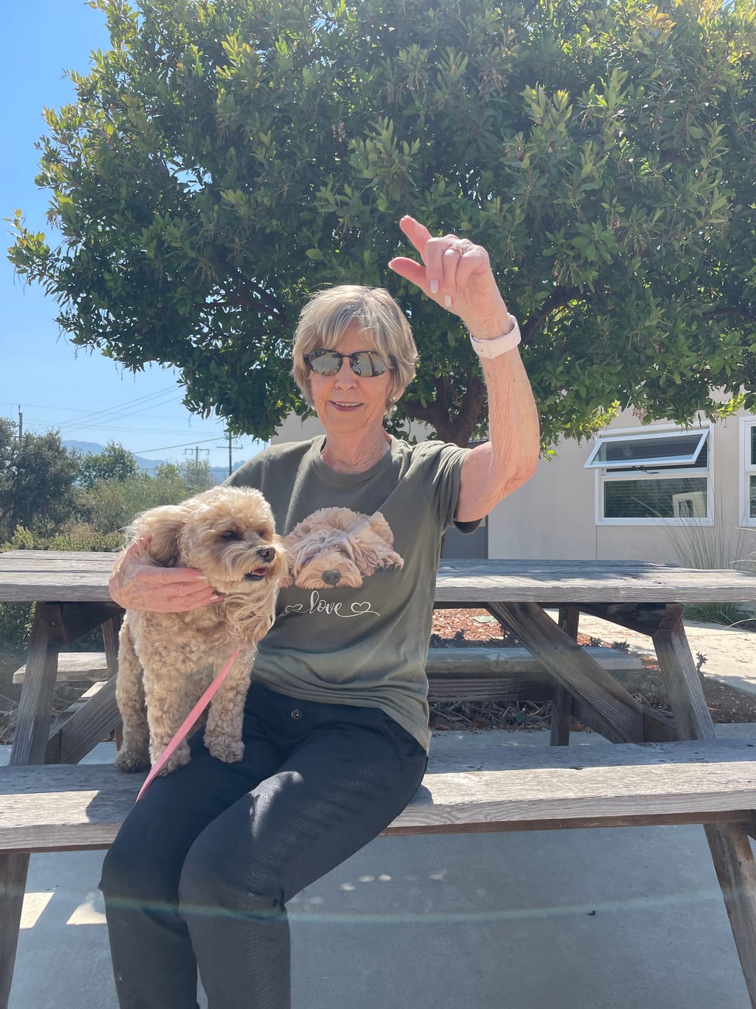 Customer photo review of Cream Doodle Heart T-Shirt