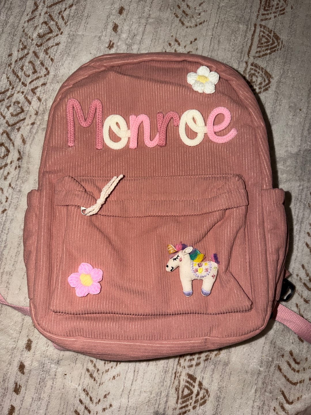 Customer photo review of K&C - Personalized Knitted Backpack