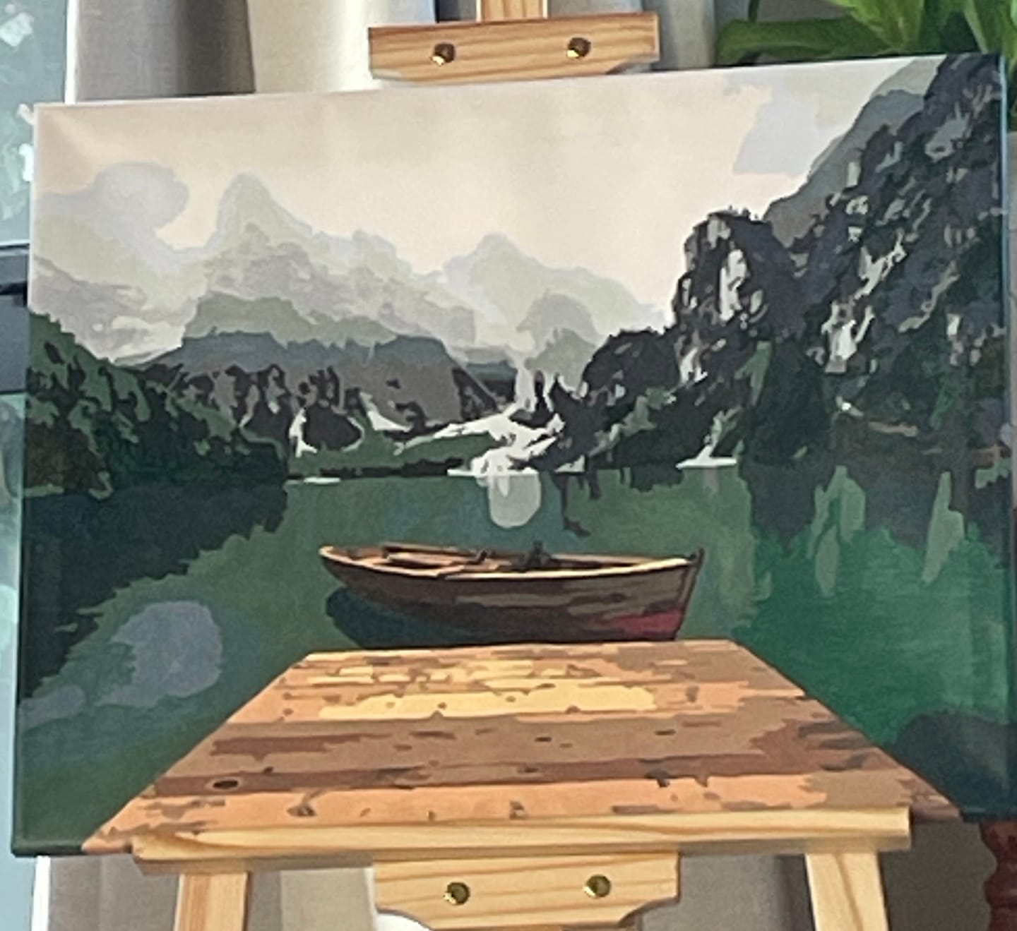 Customer photo review of Mountains and Lakes in the Dolomites | Paint by Numbers