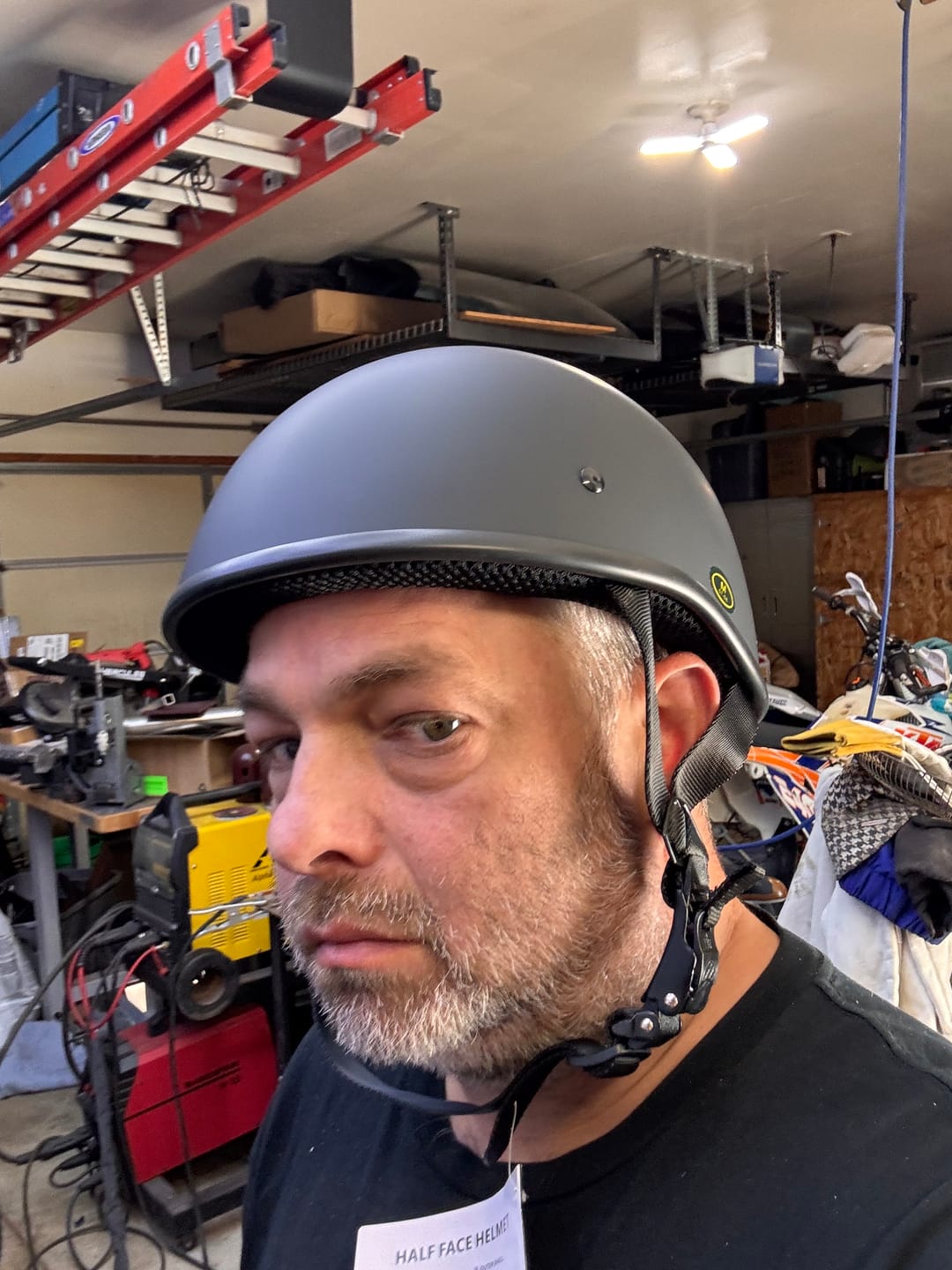 Customer photo review of SOA Smallest Lightest DOT Beanie Flat Black No Peak