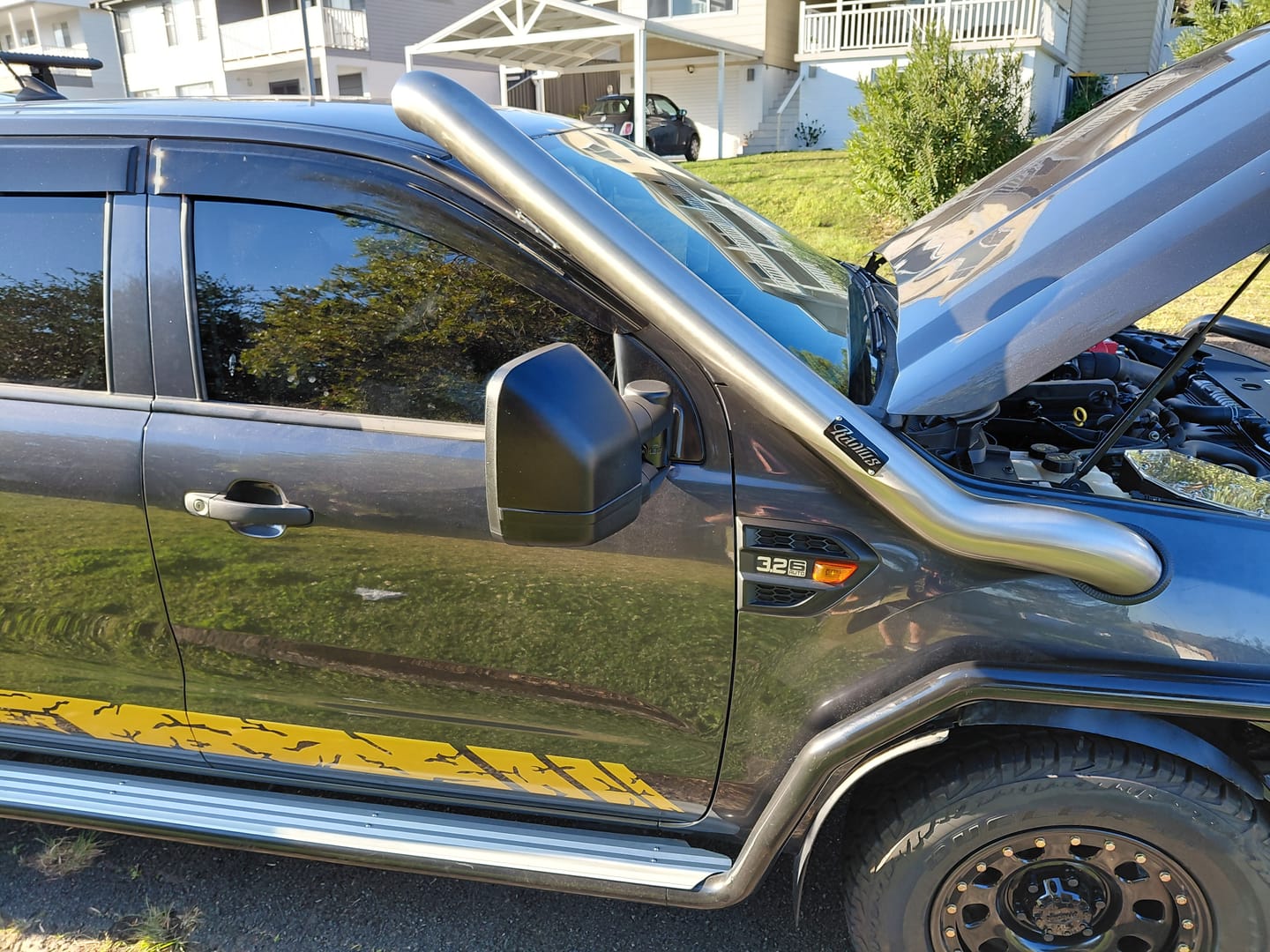 Customer photo review of Stainless Snorkel to suit Ford PX1, PX2 & PX3 Ranger Mid Entry Drivers Side (Single Turbo)