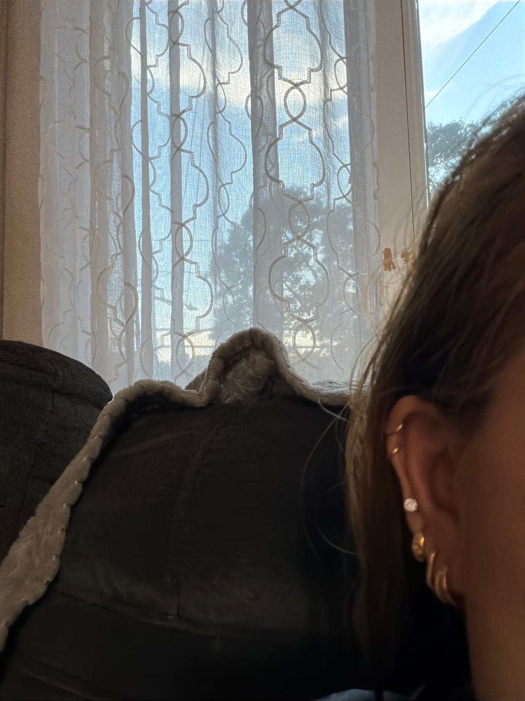 Customer photo review of Lab Grown Round Diamond Stud Earrings