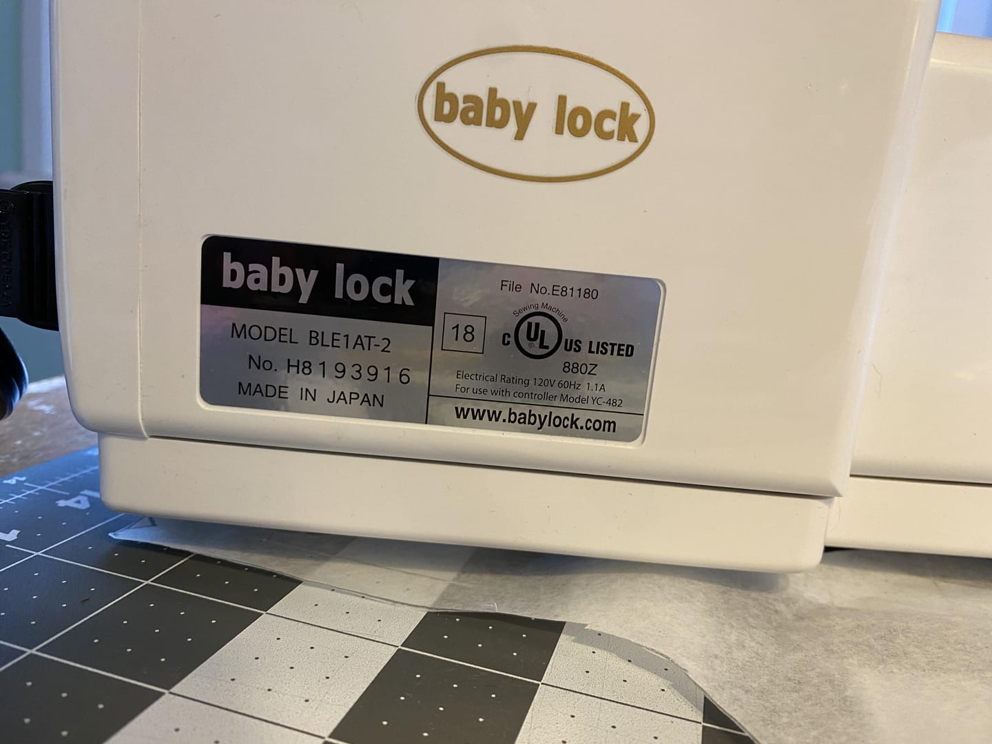 Customer photo review of Upper Knife, Babylock #B4401-01A