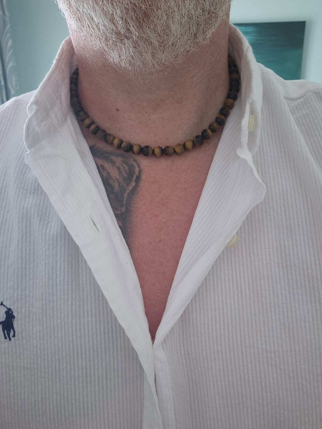 Customer photo review of Tiger Eye Beaded Necklace