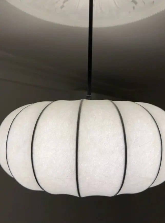 Customer photo review of Silk Pumpkin Pendant Lamp