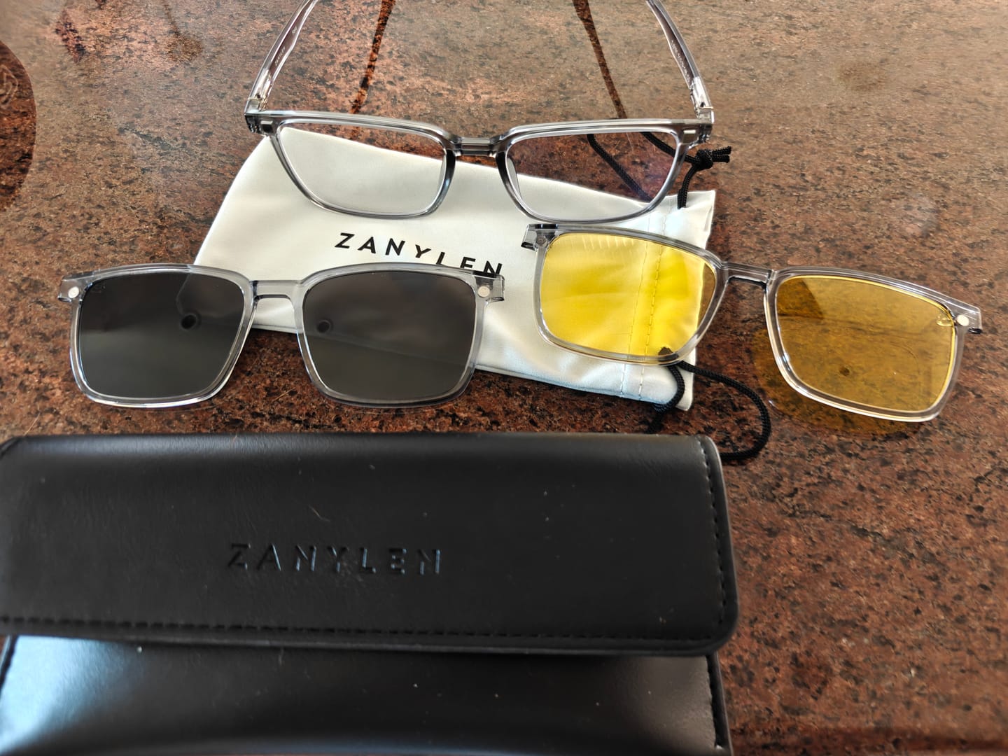 Customer photo review of Ford | TR90 Magnetic Flip-up Clip-on Eyeglasses Sunglasses | ZanyLen