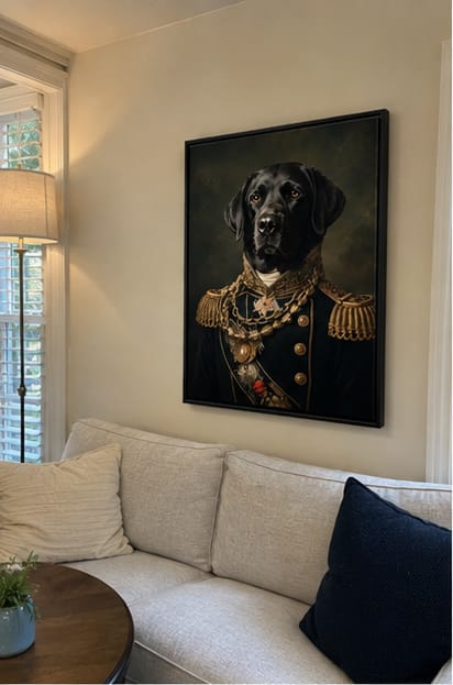 Customer photo review of Custom Royal Military Pet Portrait Canvas