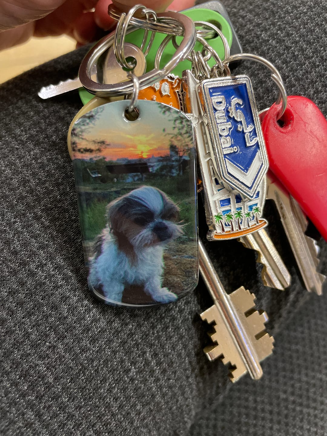 Customer photo review of DON'T CRY FOR ME I'M OK!! - UPLOAD IMAGE - PERSONALIZED KEYCHAIN