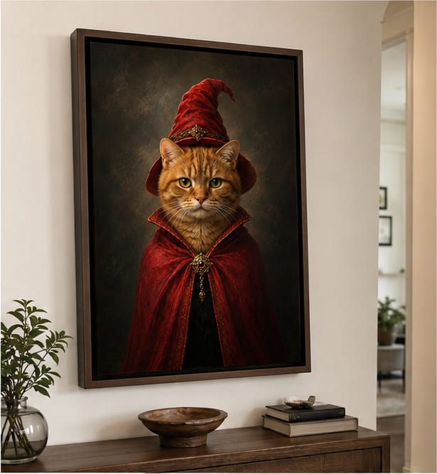 Customer photo review of Custom Witch Pet Portrait Canvas Wall Art