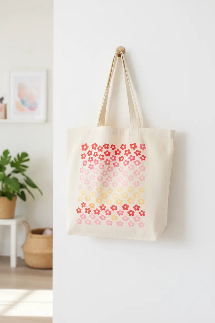 Customer photo review of Wrapzy Daisy Bloom Tote Bag