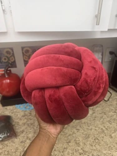 Customer photo review of Lilac Knot Globe Plush Cushion