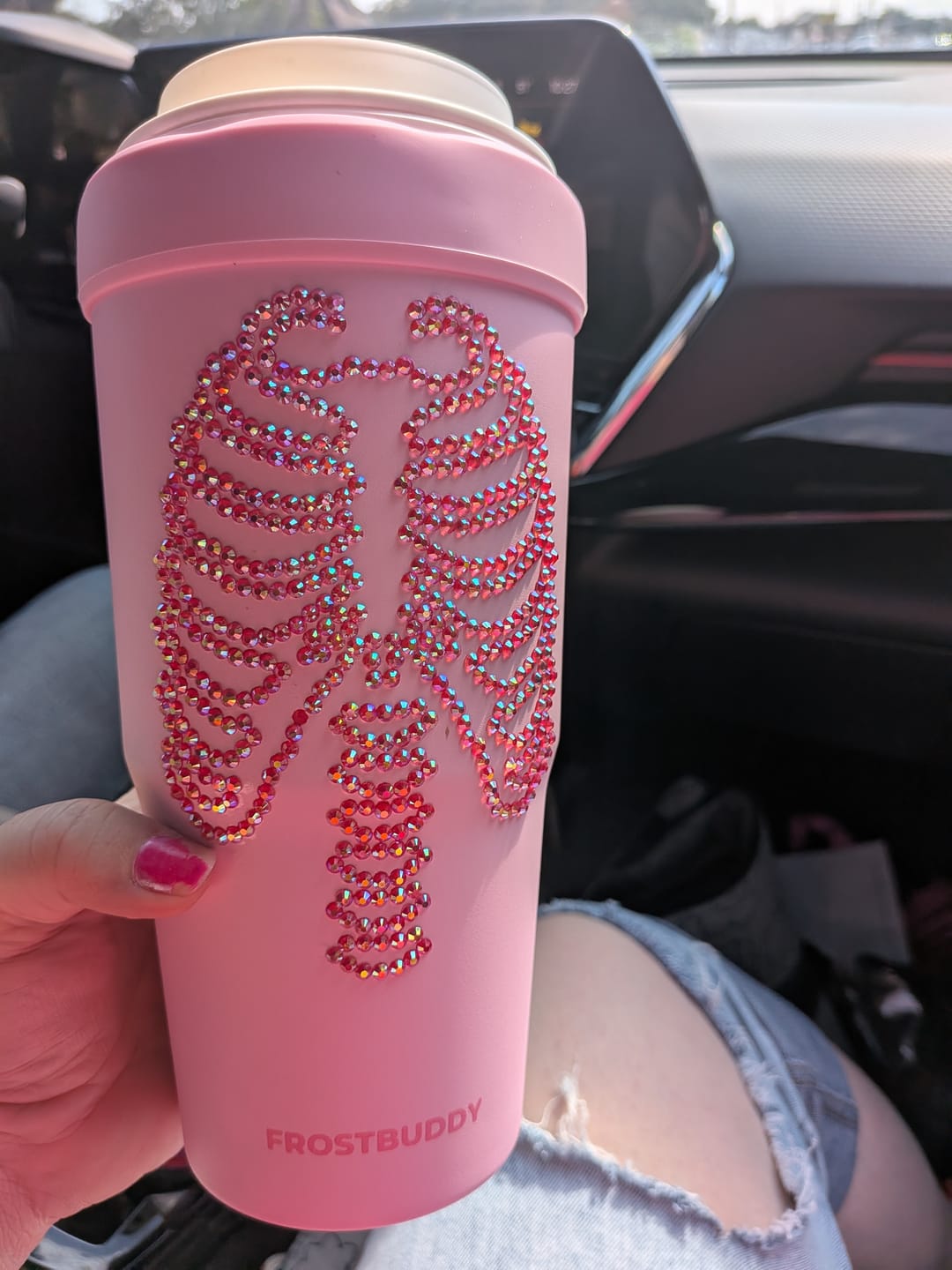 Customer photo review of To-Go Buddy | Pink Skeleton