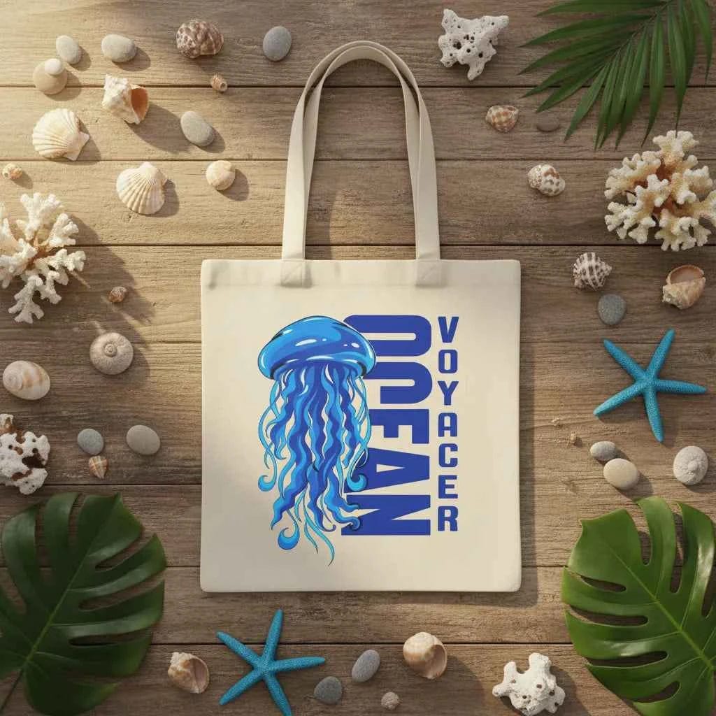 Customer photo review of Wrapzy Ocean Canvas Tote Bag
