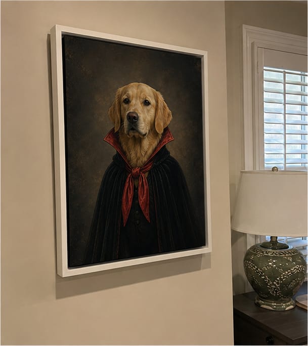 Customer photo review of Custom Gothic Vampire Pet Portrait Canvas Wall Art