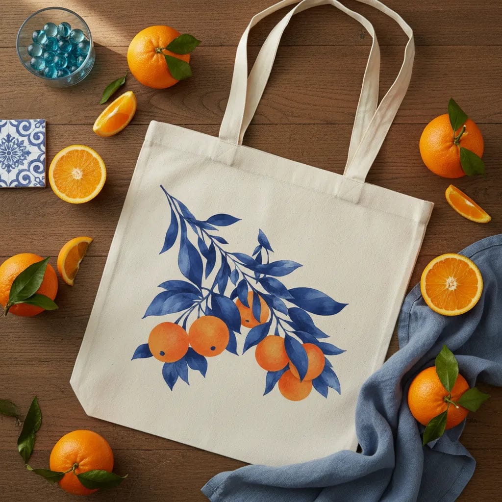 Customer photo review of Wrapzy Blue Citrus Tote Bag