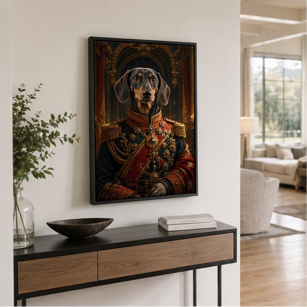Customer photo review of Custom Royal Commander Pet Portrait Canvas