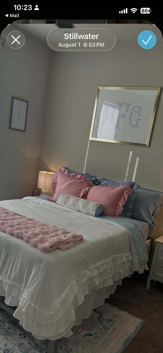 Customer photo review of Marveille Flowers, Indoor/Outdoor Pink Decorative Bolster Pillow Cover, with Piping, 6"x20"