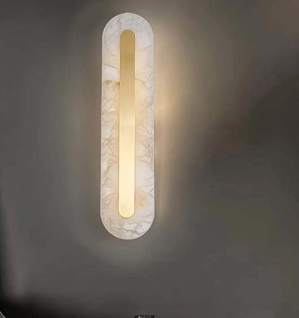 Customer photo review of Gold Marble Staircase Lamp