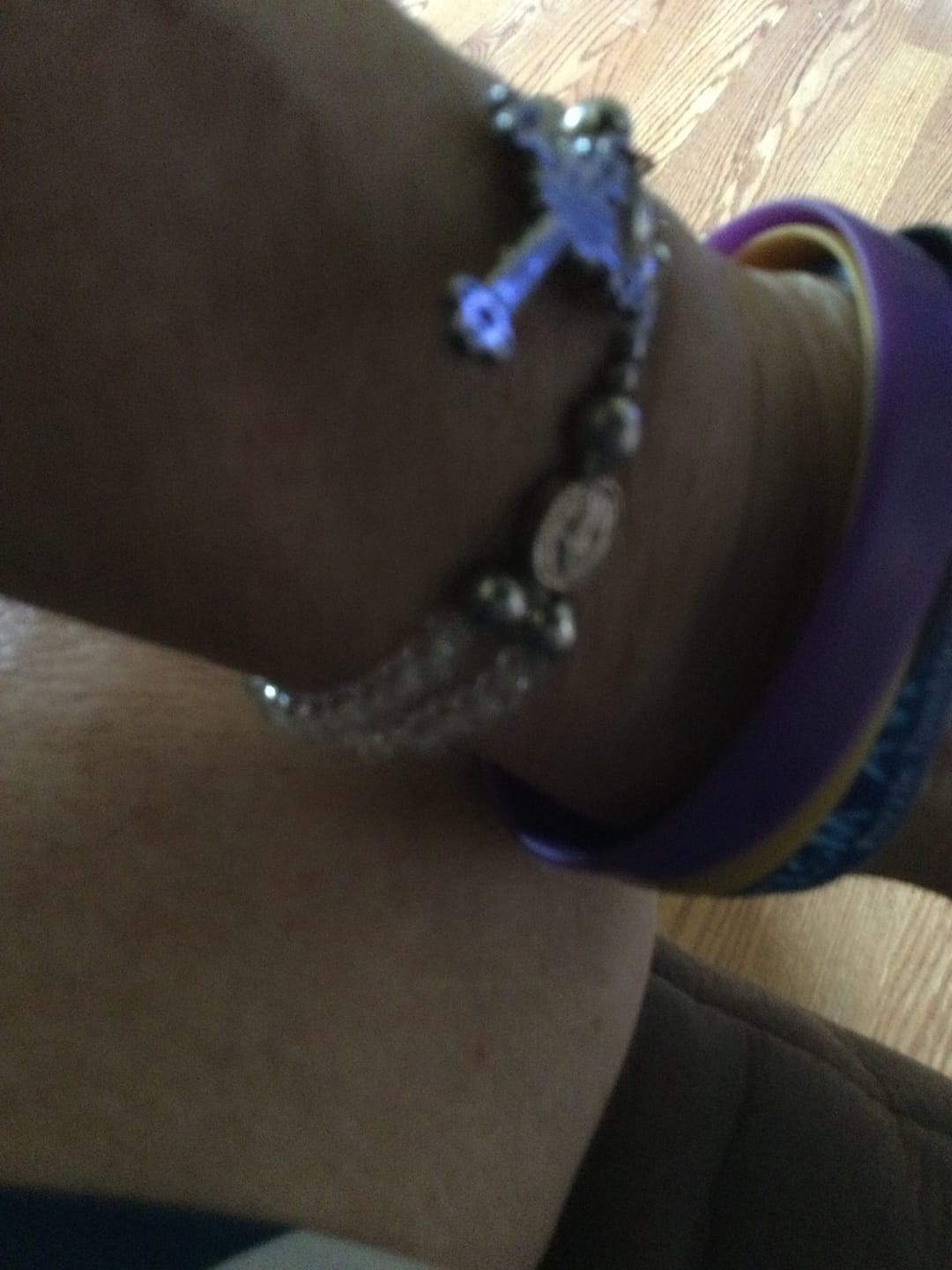 Customer photo review of SolaceBeads Clear Crystal Rosary Bracelet With Rhinestone Studded Cross: Sparkling Devotion
