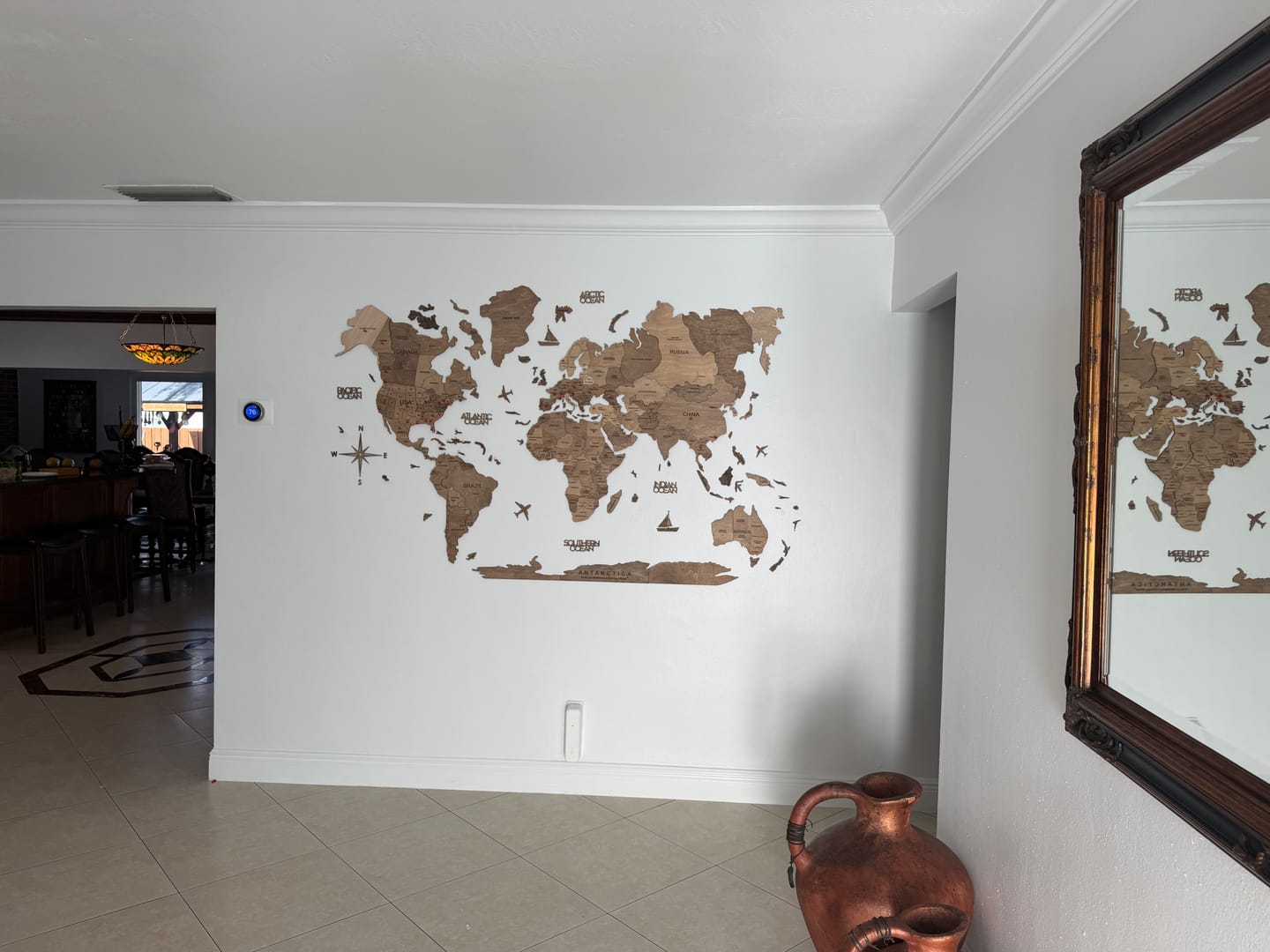 Customer photo review of 3D Wooden World Map Terra