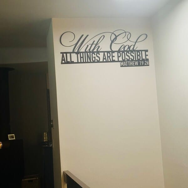 Customer photo review of Psalm 91 Metal Wall Art - God Is My Fortress (Square)