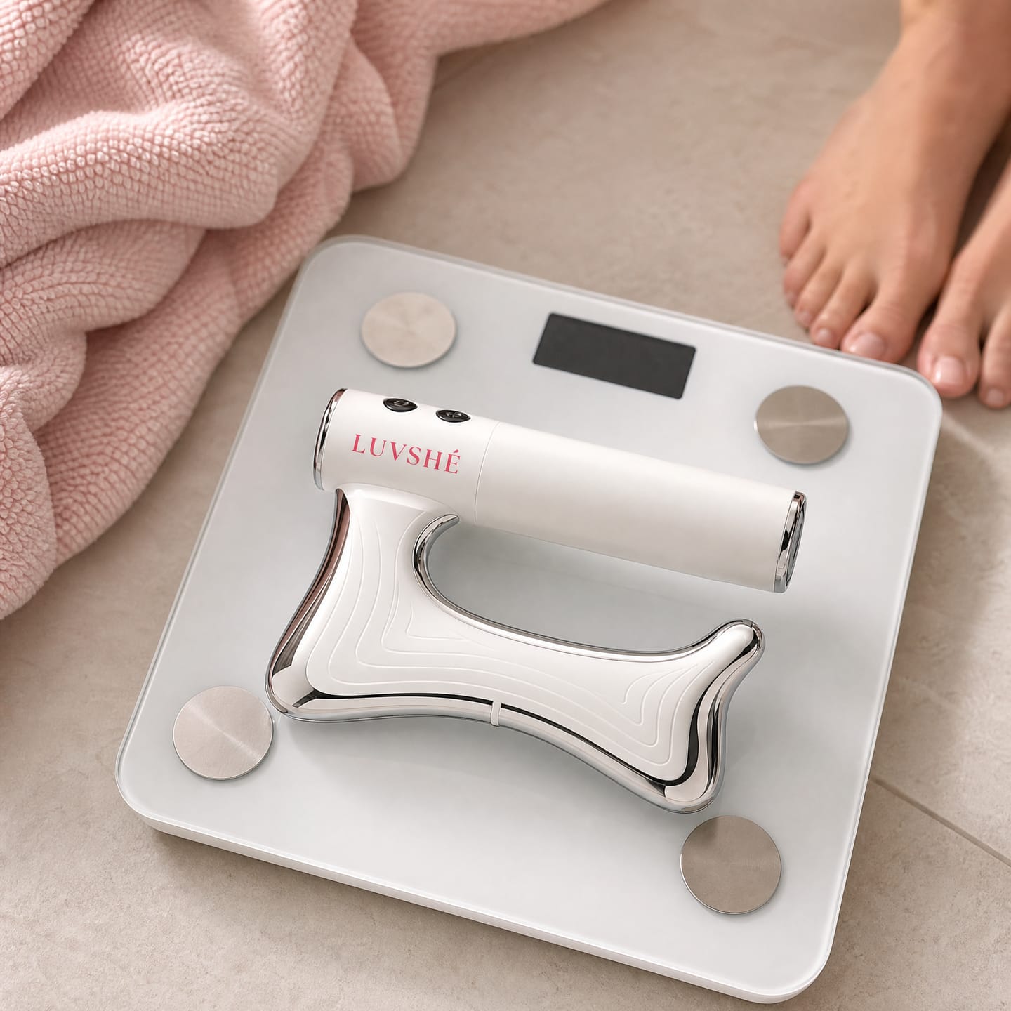 Customer photo review of LUVSHÉ - Masajeador anticelulítico con calor, microvibración y Gua Sha