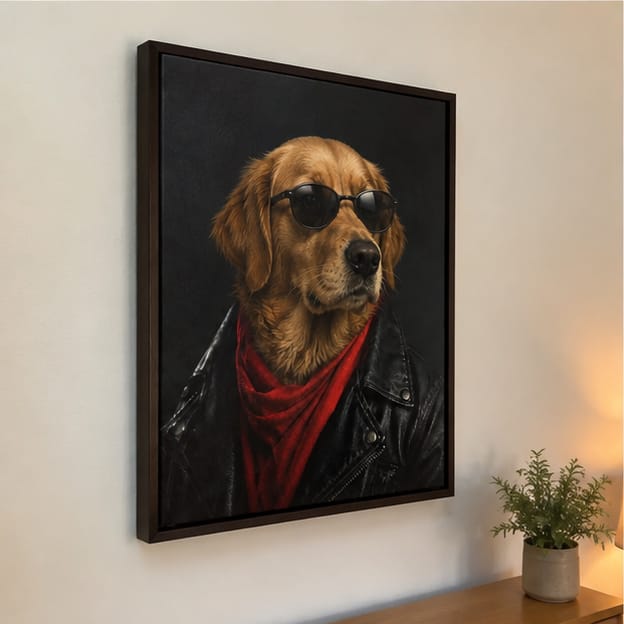 Customer photo review of Custom Cool Dog Portrait Canvas Wall Art