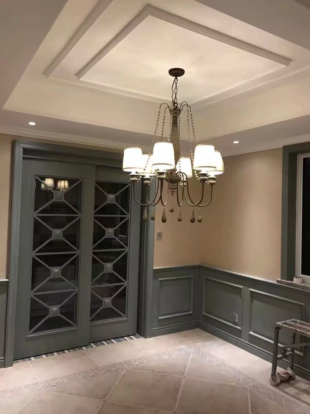 Customer photo review of French Beaded Wood Chandelier