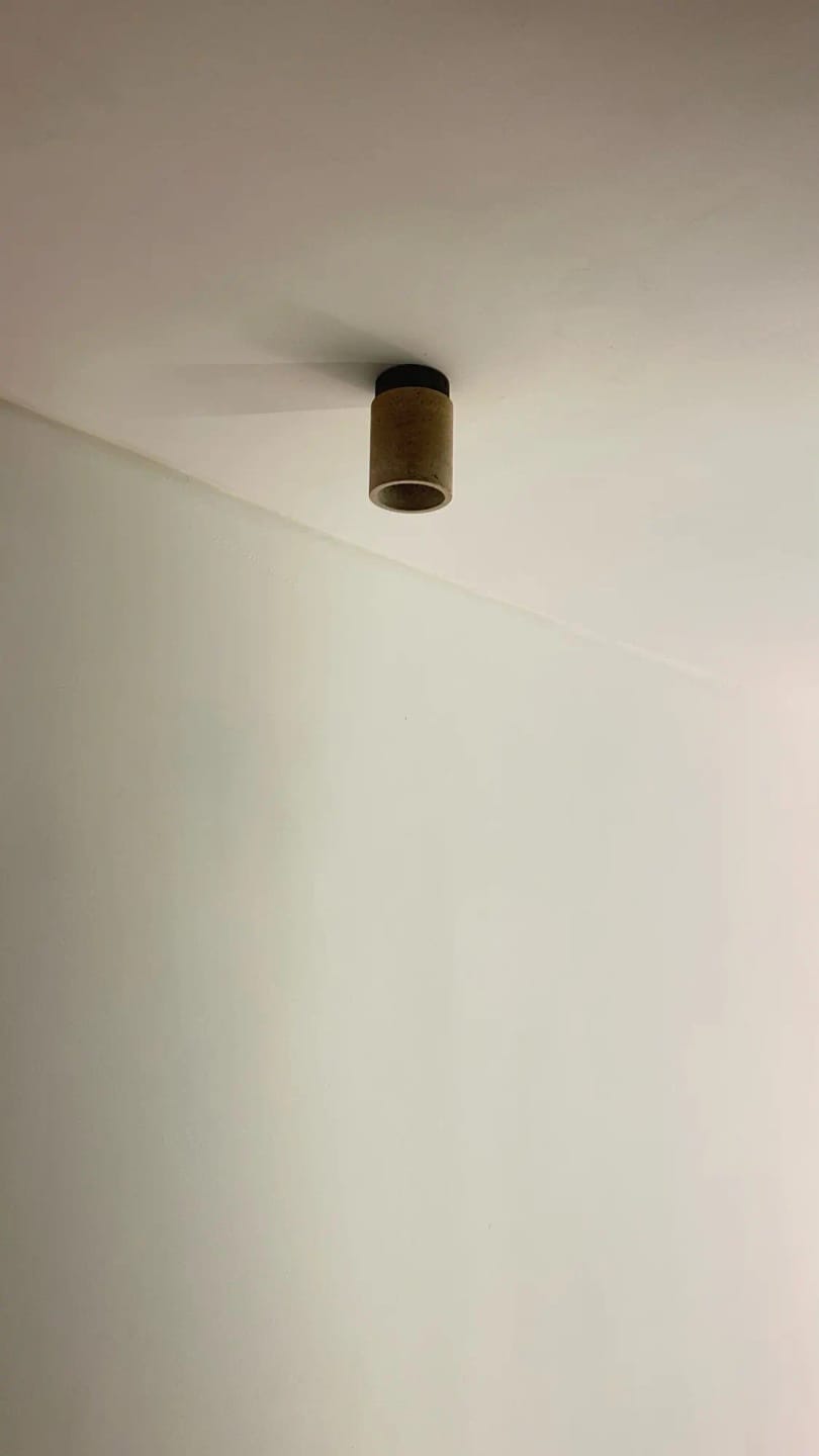 Customer photo review of Wabi-Sabi Travertine Ceiling Lamp