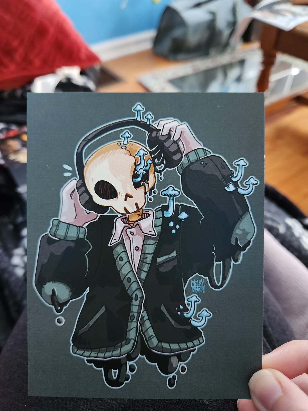 Customer photo review of Aesthetic Skeleton Mushroom Mini Print