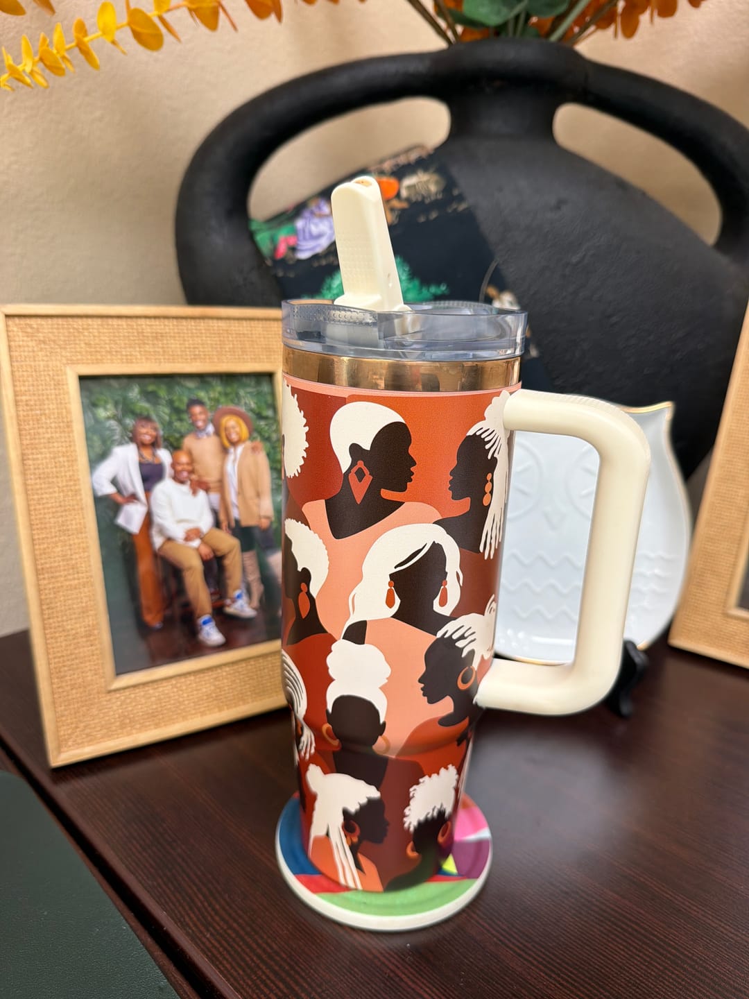 Customer photo review of "Divine Elegance" HydraLock™ Leakproof Tumbler – 30oz – It's a Beautiful Day to Be a Black Woman