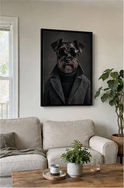 Customer photo review of Custom Stylish Dog Portrait Canvas Wall Art